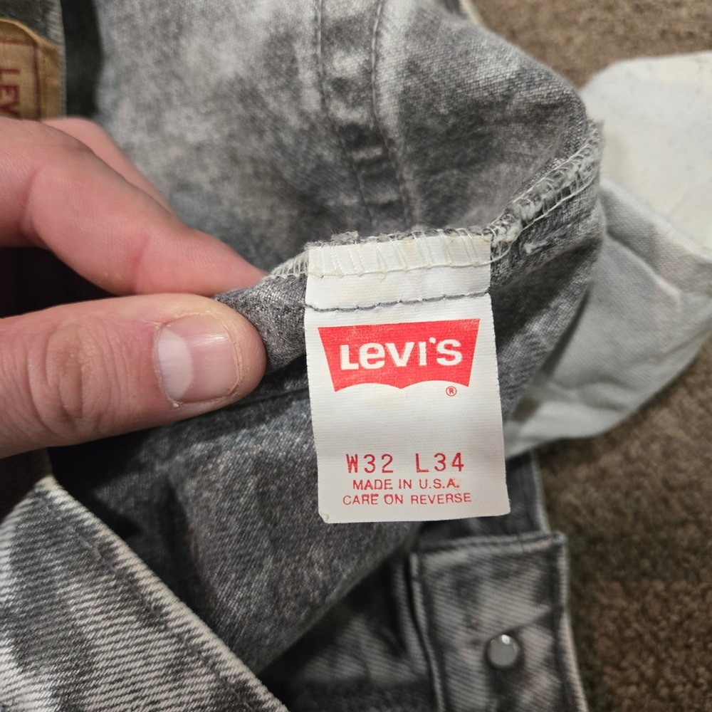 Vintage Levi's 505 Jeans Mens 32x34 Gray Acid Wash Made in USA 80s Faded - Picture 6 of 9